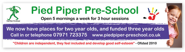 Pied Piper Pre-School Banner
